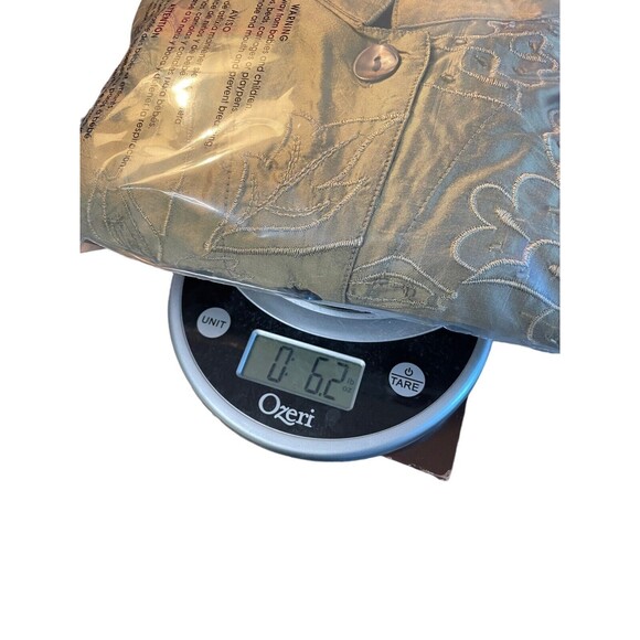 French‎ Laundry Womens Size Large 100% Silk Gold Embroidered Beaded Top Kimono - Picture 11 of 12